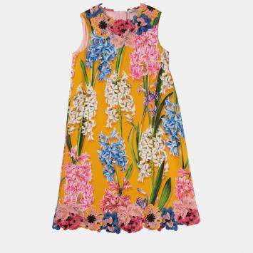 Pre Owned Dolce & Gabbana Multicolor Floral Print Cotton Sleeveless Dress Size 7/8Y