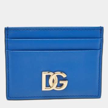 مملوكة مسبقًا Dolce & Gabbana Blue Leather Card Case