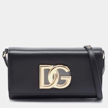 مملوكة مسبقًا Dolce & Gabbana Black Leather DG Millennials Crossbody Bag