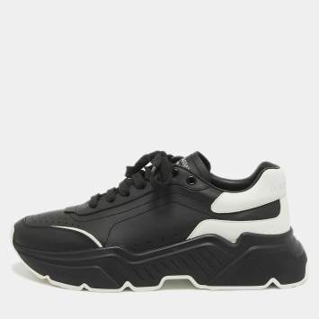 Pre Owned Dolce & Gabbana Black/White Leather Daymaster Low Top Sneakers Size 40