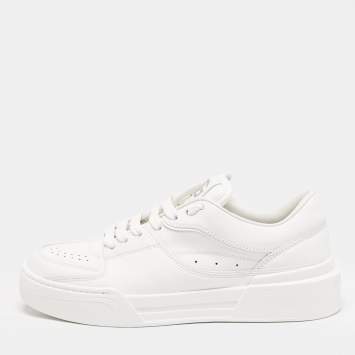 Pre Owned Dolce & Gabbana White Leather Roma Sneakers Size 38