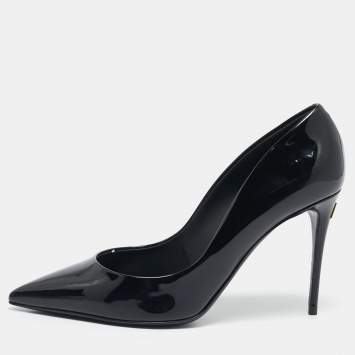 Pre Owned Dolce & Gabbana Black Patent Leather Pointed Toe Pumps Size 38