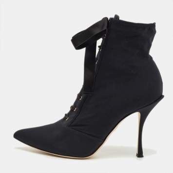 مملوكة مسبقًا حذاء جورب دولتشي أند غابانا قماش قابل للتمدد أزرق بحري لوري مقاس 37