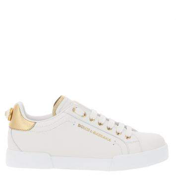 Pre Owned Dolce & Gabbana White Portofino Sneaker Size 38