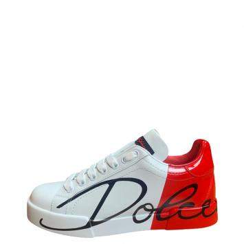 Pre Owned Dolce & Gabbana Red Portofino Sneakers Size EU 36