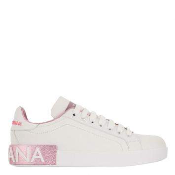 Pre Owned Dolce & Gabbana White Portofino Sneakers Size EU  37.5