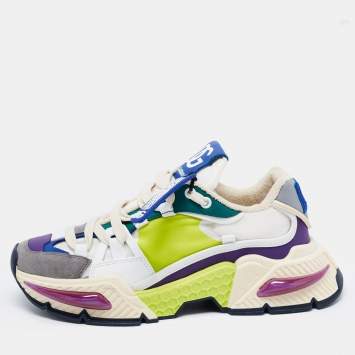 Pre Owned Dolce & Gabbana Multicolor Nylon and Rubber Airmaster Low Top Sneakers Size 39