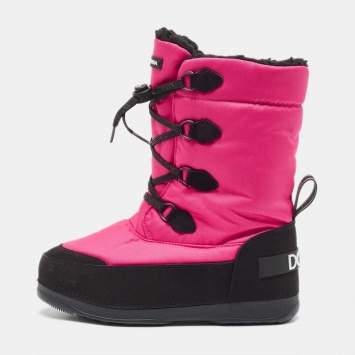Pre Owned Dolce & Gabbana Pink Nylon Snow Boots Size 35/36