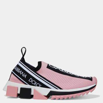 Pre Owned Dolce & Gabbana Knit Fabric Slip On Sneakers 35