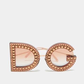 Dolce & Gabbana Brown DG6121-B DG Studded Oversized Sunglasses