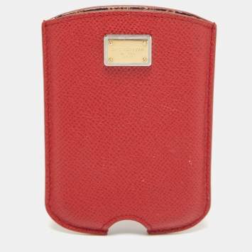 Pre Owned Dolce & Gabbana Red Leather Blackberry Cover