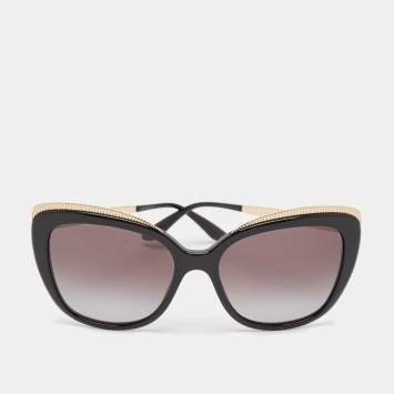Dolce & Gabbana Black/Gold Gradient DG4332 Butterfly Sunglasses