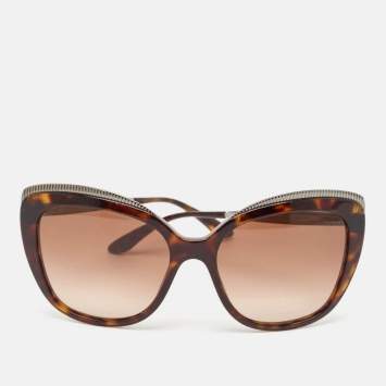 Pre Owned Dolce & Gabbana Brown Gradient DG4332 Butterfly Sunglasses