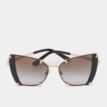 Pre Owned Dolce & Gabbana Black/Gold Gradient DG 2214 Butterfly Sunglasses