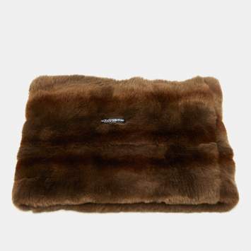 Pre Owned Dolce & Gabbana Brown Rabbit Fur Neck Wrap