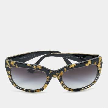 Dolce and Gabbana Black/Gold Gradient DG 4197 Square Sunglasses