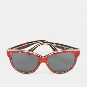 مملوكة مسبقًا Dolce & Gabbana Bambino Red/Black DG4176 Floral Frame Sunglasses