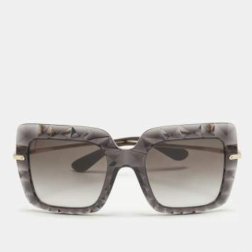 Pre Owned نظارة شمسية دولتشي أند غابانا مربعة DG6111 متدرجة رمادية/ذهبية اللون