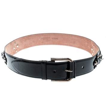 Pre Owned Dolce & Gabbana Black Patent Leather Belt Size 85CM