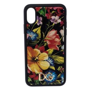 Pre Owned Dolce & Gabbana Black Floral IPhone XS Max Case 