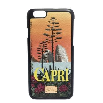 Pre Owned Dolce & Gabbana Multicolor Capri Print Leather iPhone 6 Case