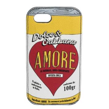 Pre Owned Dolce & Gabbana Multicolor Amore Print Leather iPhone 7 Case