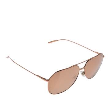 Pre Owned Dolce & Gabbana Rose Gold Plated/ Gold Mirrored DG 2166 Gold Edition Aviator Sunglasses
