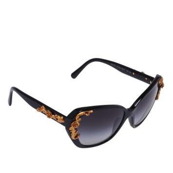 Pre Owned Dolce & Gabbana Black Gradient Sicilian Baroque Sunglasses