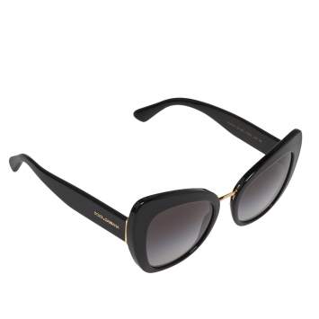 Pre Owned Dolce & Gabbana Black/ Grey Gradient DG4319 Cat- Eye Sunglasses