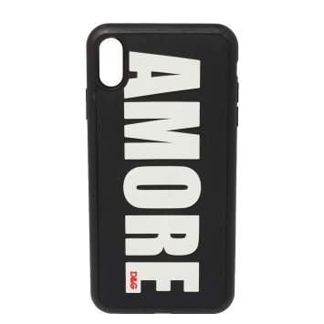 Pre Owned Dolce & Gabbana Black Amore Embossed PVC iPhone XS Max Case