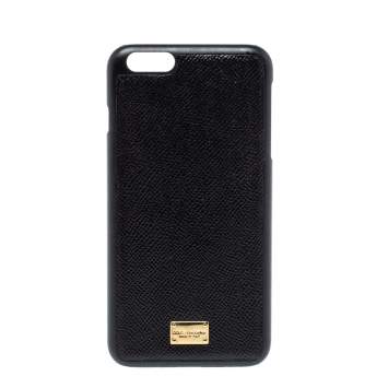 Pre Owned Dolce & Gabbana Black Leather iPhone 7/8 Plus Case