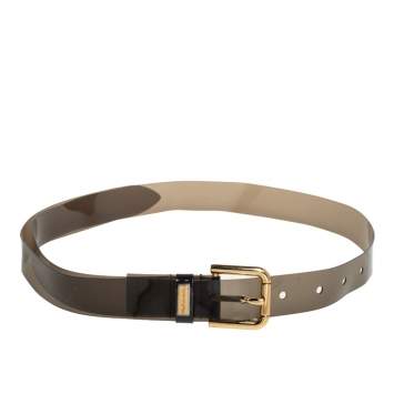 Pre Owned Dolce & Gabbana Black Transparent Vinyl Waist Belt 65CM
