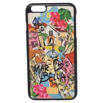 Pre Owned Dolce & Gabbana Multicolor Leather Marbella iPhone 6/6s Plus Cover