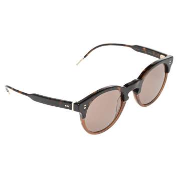 Pre Owned Dolce & Gabbana Brown Havana/Brown DG 4329-F Panthos Round Sunglasses