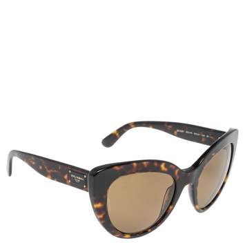 Pre Owned Dolce & Gabbana Brown Tortoise DG4287 Butterfly Sunglasses