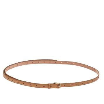 Pre Owned Dolce & Gabbana Tan Leather Double Wrap Waist Belt 160 CM