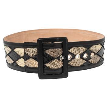 Pre Owned Dolce and Gabbana Multicolor Snakeskin Waist Belt 85cm