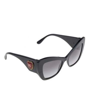 Pre Owned Dolce & Gabbana Black / Grey Gradient DG 4349 Cat Eye Sunglasses
