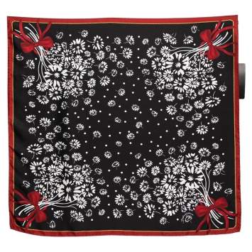 Pre Owned Dolce & Gabbana Black Floral Printed Silk Square Scarf