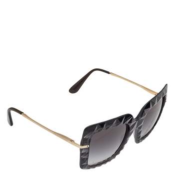 Pre Owned Dolce & Gabbana Grey/ Grey Gradient DG 6111 Square Sunglasses