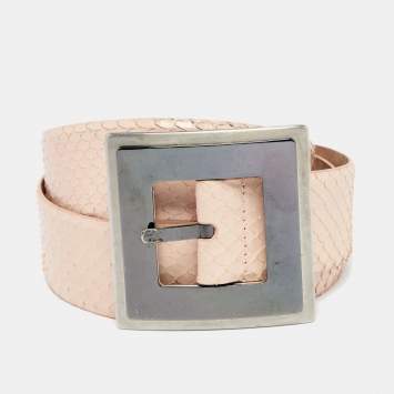Pre Owned Dolce & Gabbana Pink Python Buckle Belt 85CM