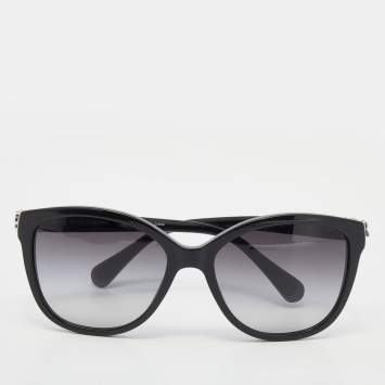 Pre Owned Dolce & Gabbana Black/Silver Black Gradient DG4162P Cat-Eye Sunglasses