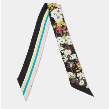Pre Owned Dolce & Gabbana Black Floral Printed Silk Bandeau