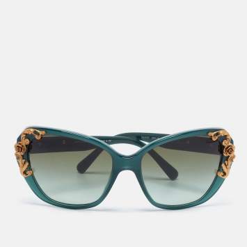Pre Owned Dolce & Gabbana Opal Green/ Green Gradient DG4167 Sicilian Baroque Sunglasses