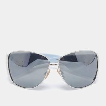 Pre Owned Dolce & Gabbana Blue/Silver DG 2014 Oversized Sunglasses