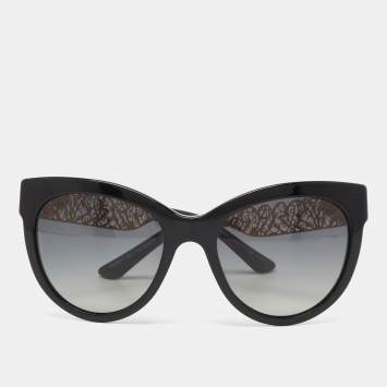 Pre Owned Dolce & Gabbana Black /Grey DG 4211 Polarized Cat Eye Sunglasses