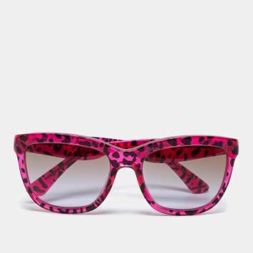 Pre Owned Dolce & Gabbana Pink Animal Print/ Bicolor Gradient DG4140 Cat-Eye Sunglasses