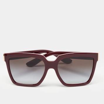 Pre Owned Dolce & Gabbana Burgundy DG6165 Square Sunglasses