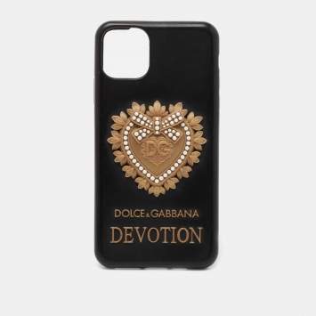 Pre Owned Dolce & Gabbana Black Rubber Devotion iPhone 11 Pro Max Cover