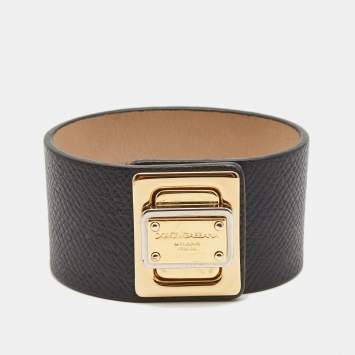 Pre Owned Dolce & Gabbana Leather Two Tone Bracelet